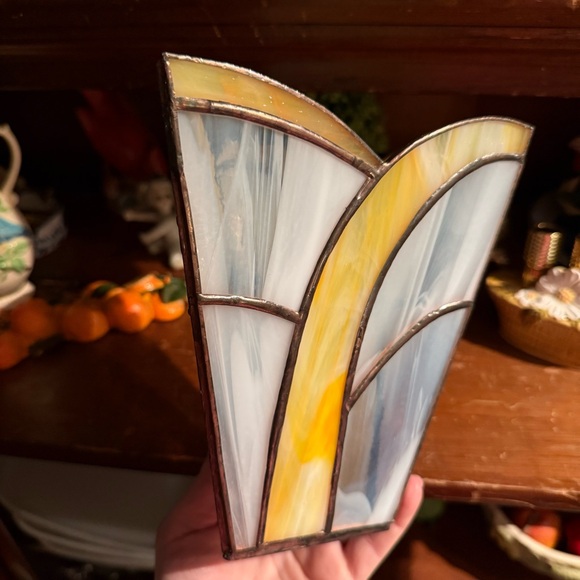 Elegant Stained Glass Art Piece or Vase - Picture 2 of 5
